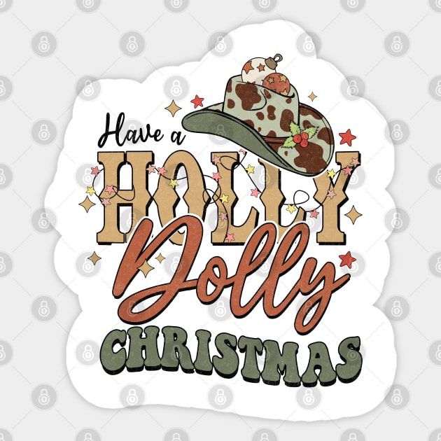 have a holly jolly christmas cowboy Sticker by Mitsue Kersting